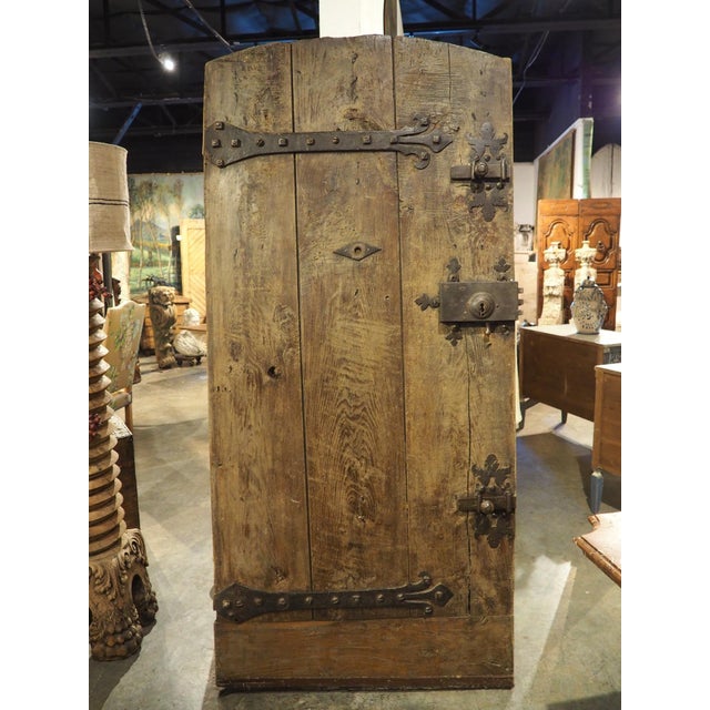French Antique French Oak and Iron Studded Entry Door From Provence, 19th Century For Sale - Image 3 of 18