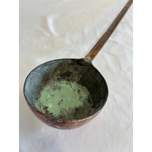Antique Hand Hammered Copper Ladle With Hanging Loop For Sale - Image 11 of 11