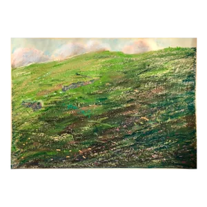 Dennis Leon, Large Abstract Landscape Pastel Drawing Painting San Francisco Artist, Megan #6, 1981