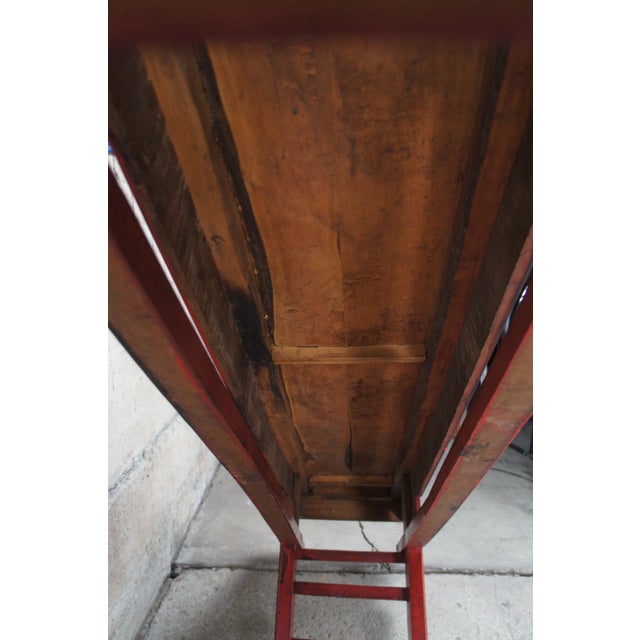 20th Century Chinese Elm Red Lacquer Altar Bench For Sale - Image 12 of 13