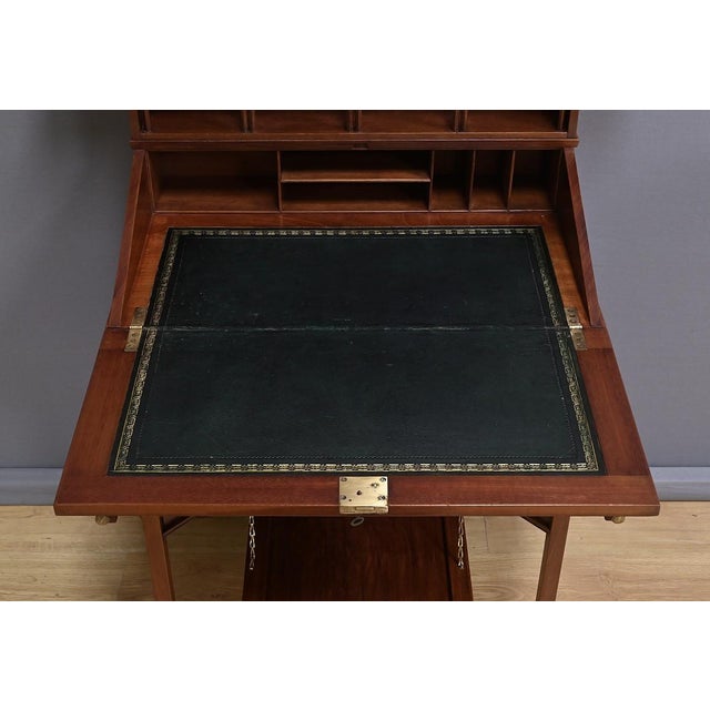 Wood English Secretaire in Mahogany For Sale - Image 7 of 17