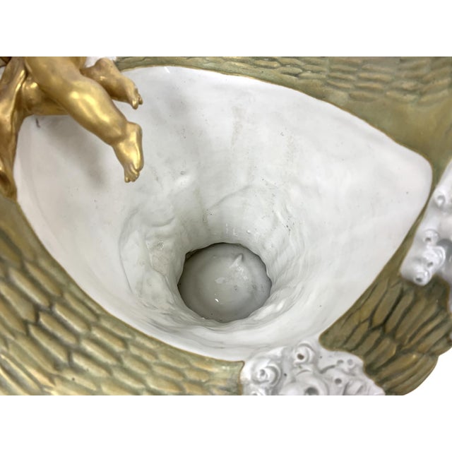 Ceramic Imperial Amphora Turn Porcelain Cherub Basket With Cascading Rosettes, Circa 1890–1900 For Sale - Image 7 of 16