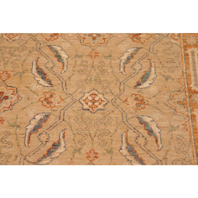 1990s Classic Ziegler Tan Green Hand-Knotted Wool Rug - 8'10'' X 10'1'' For Sale - Image 5 of 8