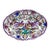 Antique Hand-Painted Polychrome Faience Wall Plate With Birds and Floral Motifs For Sale
