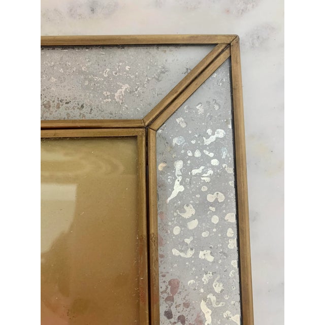 Beautiful Vintage Mercury Glass and Brass Picture Frame. Made in India.