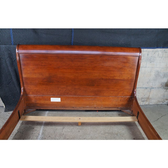 Stickley French Louis Philippe Style Solid Cherry Queen Size Sleigh Bed For Sale - Image 6 of 13