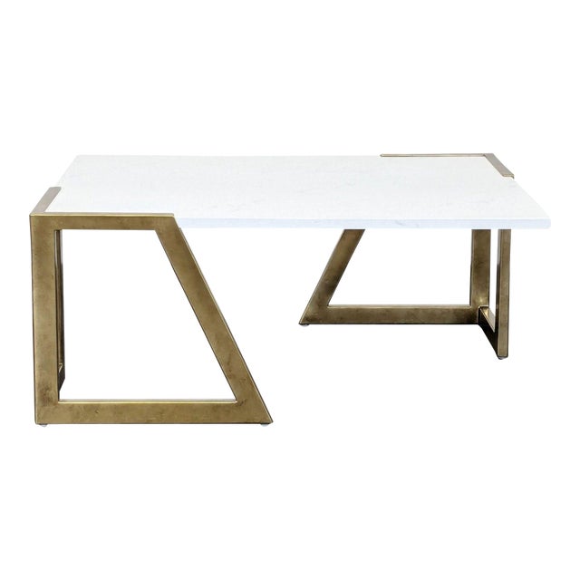 Century Furniture Faux Stone Top Coffee Table For Sale