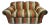 Late 20th Century Custom Edward Ferrell Silk Stripe Loveseat For Sale