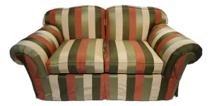 Late 20th Century Custom Edward Ferrell Silk Stripe Loveseat