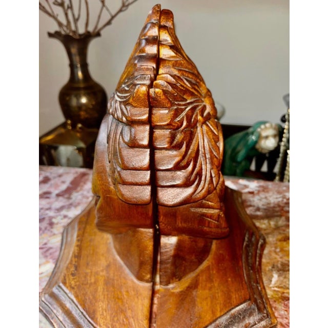 Pair of Vintage Mid-Century Hand-Carved Wooden Wall Shelves Features an Ornate, Deeply Detailed Scalloped Shell Design With a Rich, Warm Wood Finish. For Sale - Image 14 of 15