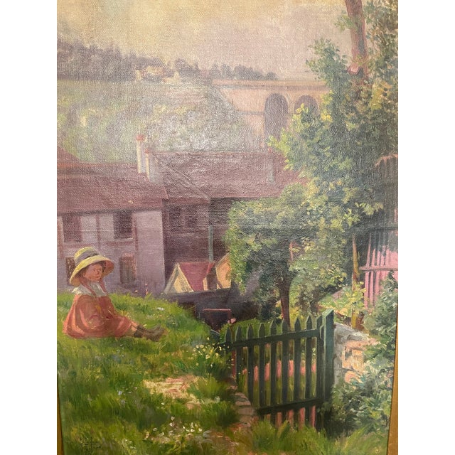 Wood 1914 Oil Painting by French Painter G. Gregoire For Sale - Image 7 of 12