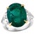 GIA Certified 11 Ct Fine Zambian Emerald & 1.52 Ct Each Trillion Diamond Ring Pt For Sale - Image 17 of 18