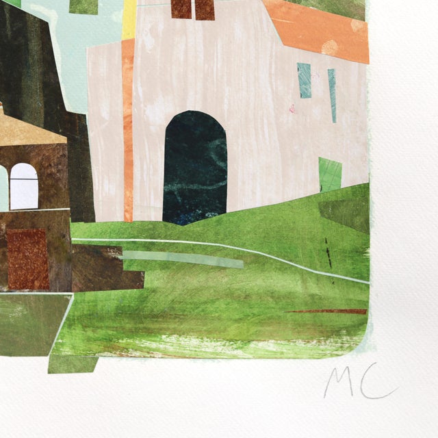 Contemporary Under the Texas Sky - Original Architectural Mixed Media Collage Artwork on Paper For Sale - Image 3 of 6