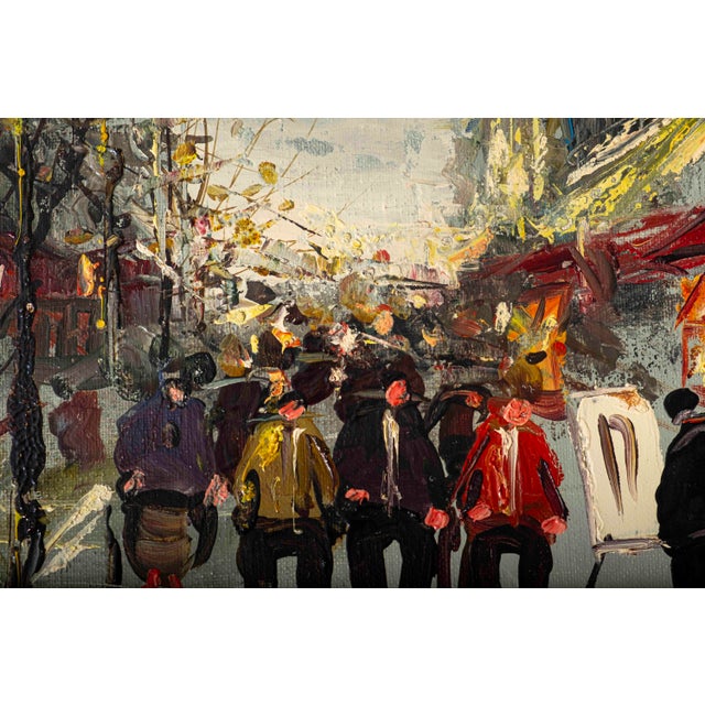 French 1978 Signed Mile Paris Street Scene Original Oil Painting, Framed For Sale - Image 3 of 12