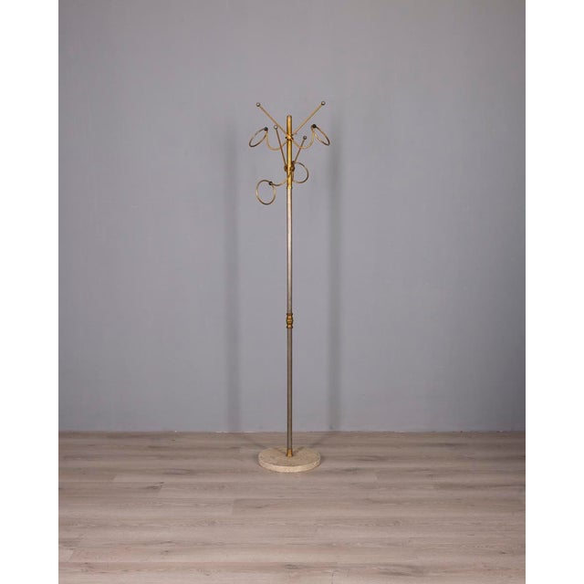 Vintage Italian Floor Coat Stand in Golden Brass, 1960s For Sale - Image 13 of 13