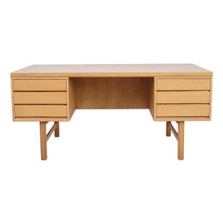 Freestanding Desk with 6 Drawers in Oak by Omann Junior, 1960s For Sale
