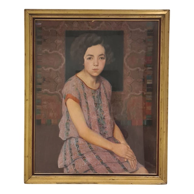 Gai Ernesto, Portrait of a Girl, Oil on Canvas For Sale