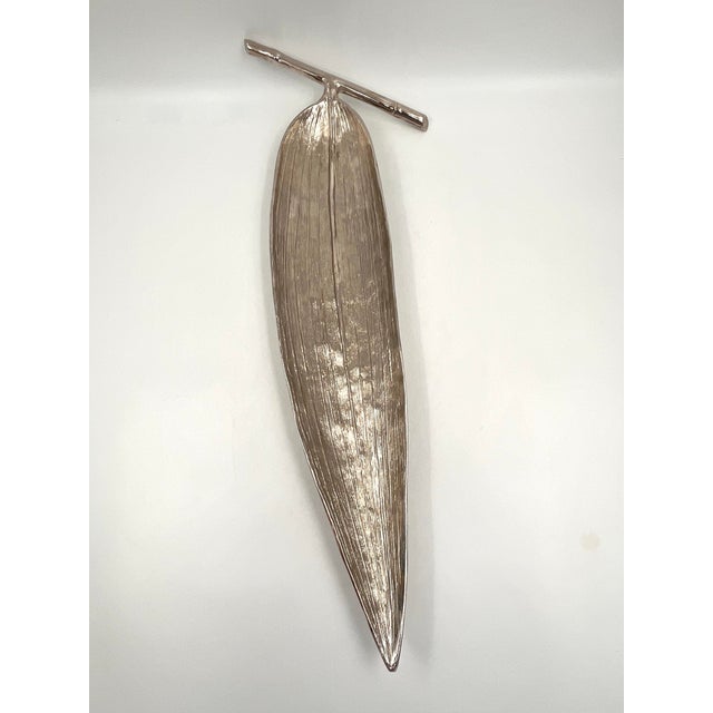 Michael Aram Nickel-Plated Bamboo Leaf Tray For Sale In New York - Image 6 of 12