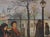 Campaign Vintage Soviet Oil Painting: Ukrainian Cityscape, People on Bench, 1953 90-122 For Sale - Image 3 of 6