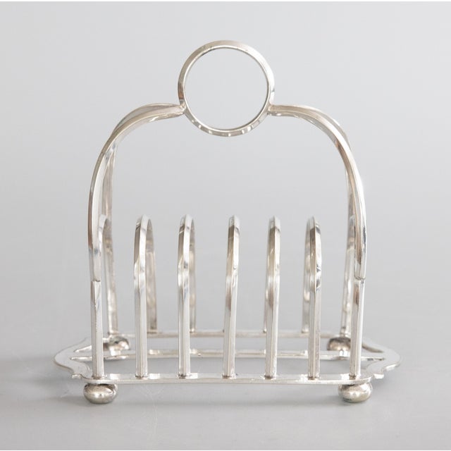 Art Deco English Silver Plate Toast Rack For Sale - Image 4 of 10