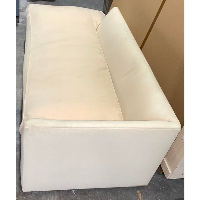 Contemporary Cream Linen 'Right Back' Sofa by Waldo Fernandez For Sale - Image 16 of 18