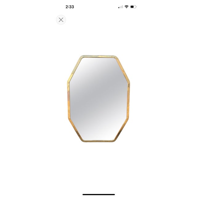 1960s Italian Modern Octagonal Brass Mirror For Sale - Image 11 of 11
