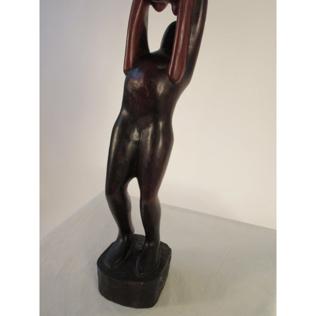 1960s Rosewood Sculpture of Man and Woman For Sale - Image 11 of 13