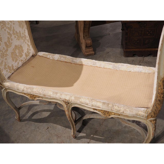 Large 19th Century Louis XV Style Painted Banquette De Fenêtre Window Bench For Sale - Image 9 of 18