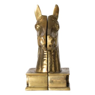 Brass Virginia Metalcrafters Horse Bookends 1950's For Sale