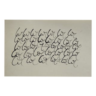 Sabine Ebel, Script Forms, Ciphers, 1960s, Ink on Cardboard For Sale