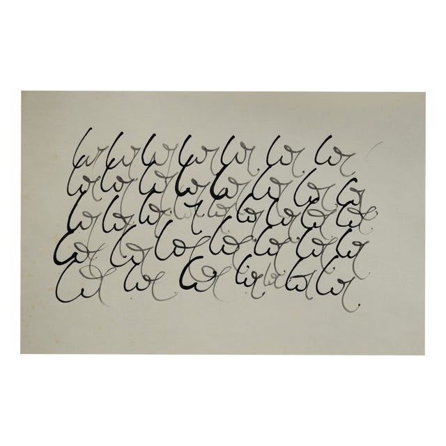Sabine Ebel, Script Forms, Ciphers, 1960s, Ink on Cardboard For Sale
