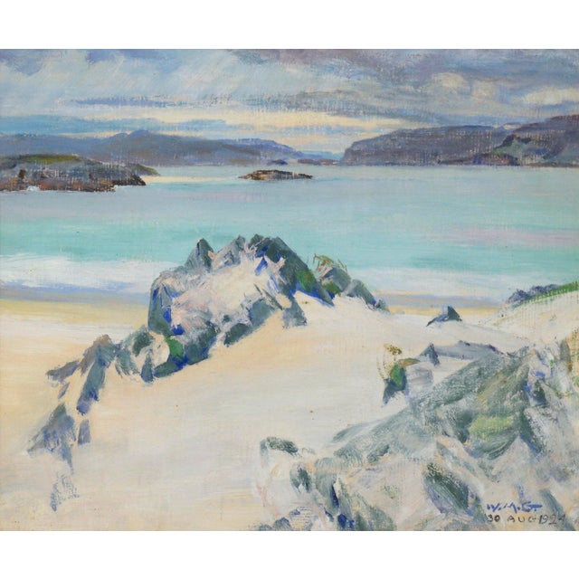 Serene depiction of Loch Na Keal, Iona, Scotland by William Mervyn Glass, Royal Scottish Academy and Scottish Academy of...