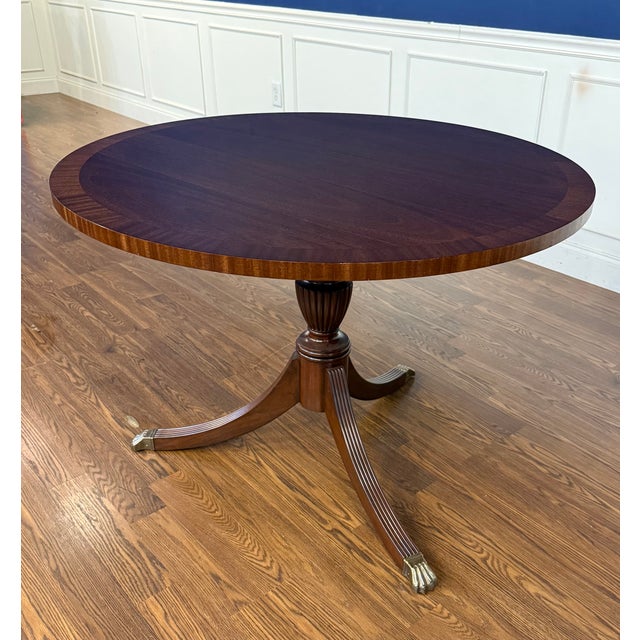 2020s 42” Diameter Georgian Style Round Accent Table by Leighton Hall - Showroom Sample For Sale - Image 5 of 9