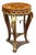 French Empire Round Side Table With Hand-Carved Wood Frame, Gold Leaf Accents & Marquetry Top For Sale