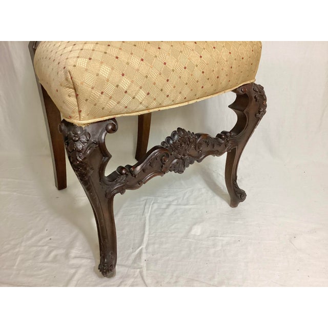 Pair of Late 19th Century Rococo Carved Walnut Tall Back Side Chairs For Sale In New York - Image 6 of 9
