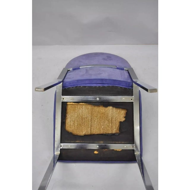 Late 20th Century Mid Century Modern Chrome Flat Bar Dining Side Chair Attributed Tri Mark Designs For Sale - Image 10 of 10