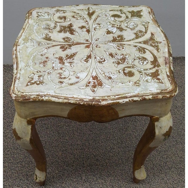 Mid 20th Century Mid 20th Century Franco Tacchi Italian Florentine Painted and Partial Gilt Low Side Table For Sale - Image 5 of 8