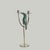 Whimsical yet sophisticated vintage two light candelabra handcrafted in silver plate on hammered copper featuring a stone...
