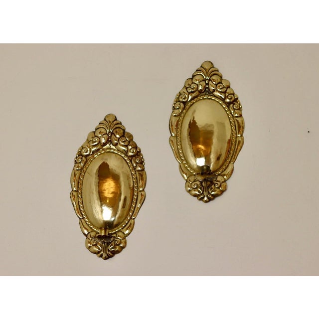 Mid-Century Modern Swedish Brass Sconces, Set of 2 For Sale - Image 9 of 9