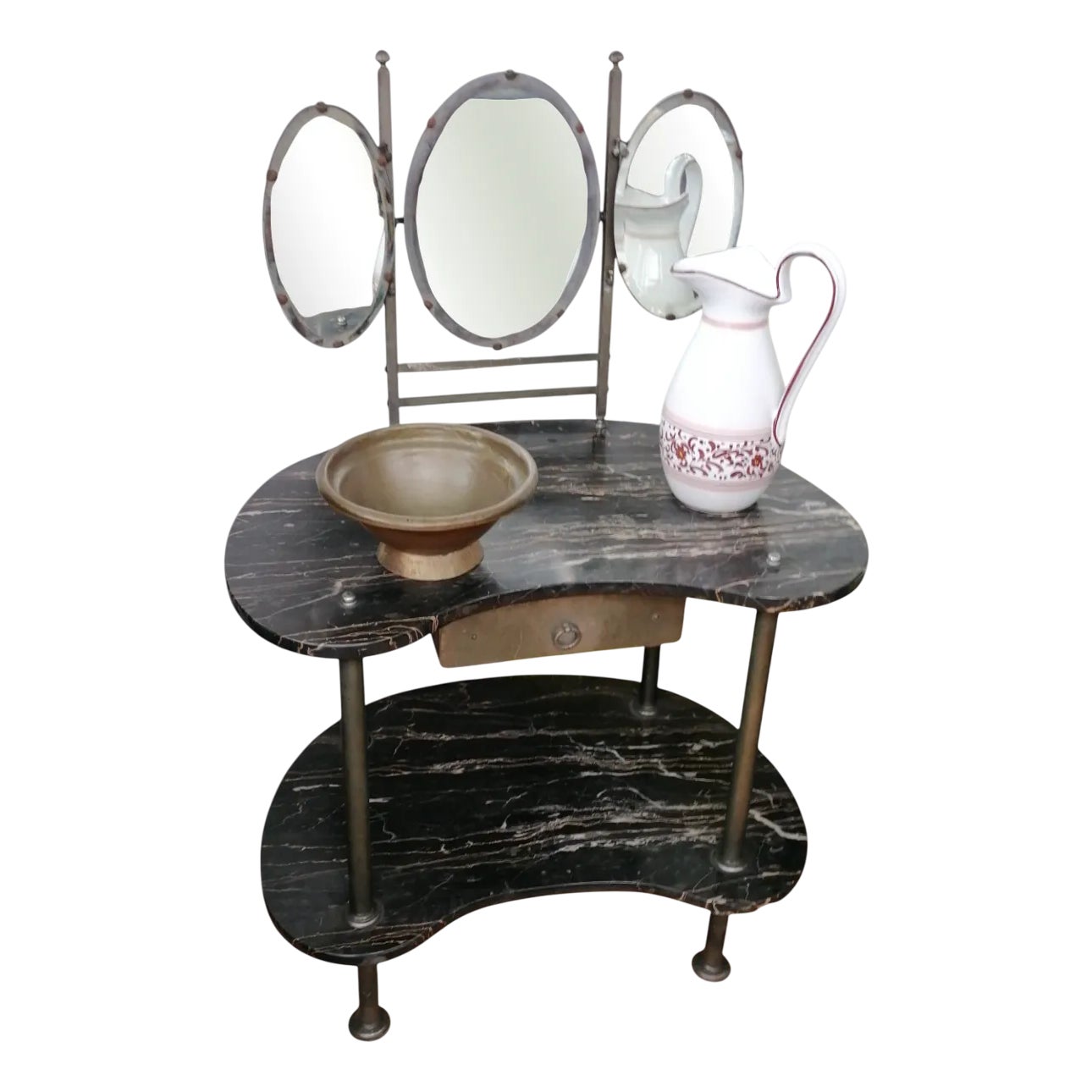 black antique dressing table Black Painted Dressing Table