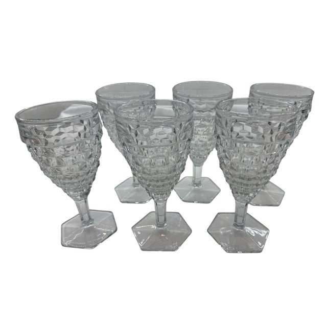 Fostoria Set of 6 American Clear Water Goblets For Sale In Indianapolis - Image 6 of 9