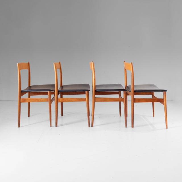 Vintage Italian Wood Dining Chairs by Passoni Udine, 1960s, Set of 4 For Sale - Image 6 of 14
