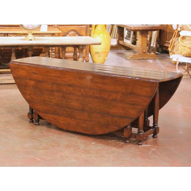 Late 20th Century Late 20th Century Guy Chaddock Country Oak Drop-Leaf Gate Leg Dining Table For Sale - Image 5 of 18