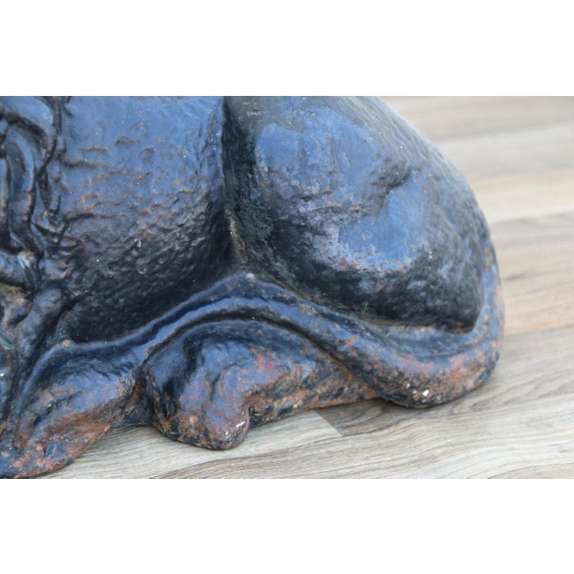 19th Century Antique English Cast Iron Lion Fireplace Andirons | Pair | Victorian Hearth Decor For Sale - Image 9 of 18