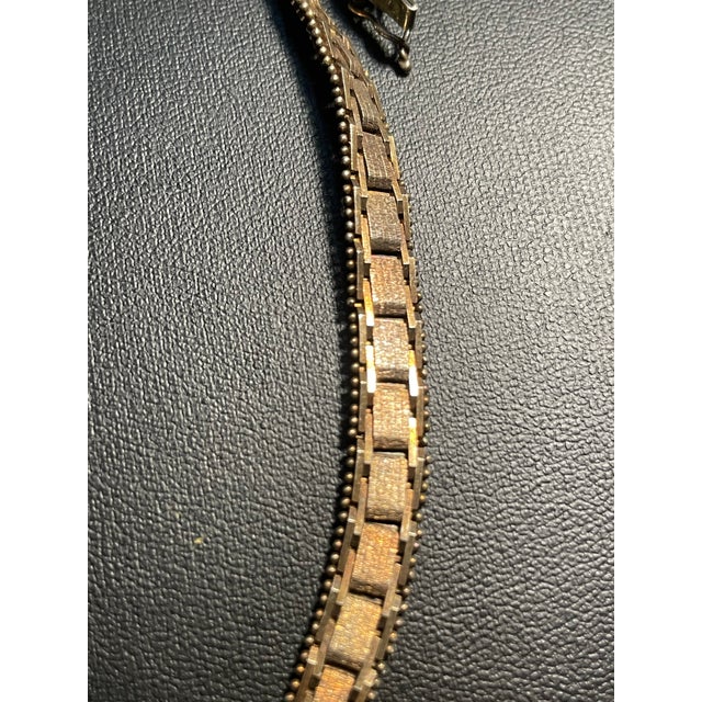 1960s MCM Italian Sterling Silver Textured Chevron Chain Necklace For Sale - Image 5 of 7