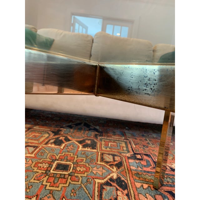 Brass Milo Baughman, Thayer Coggin Brass Double X Coffee Table For Sale - Image 8 of 11
