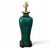 Vintage ceramic table lamp hand-finished in a faux malachite finish. Rosewood base supports a traditional Chinoiserie...