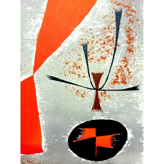 Glass Gustave Singier - Abstract Fish - Original Lithograph 1955 For Sale - Image 7 of 8