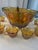 Beautifully elegant iridescent Gold Carnival Glass punch Bowl with 12 Glasses and plastic ladle. Pouch Bowls make great...
