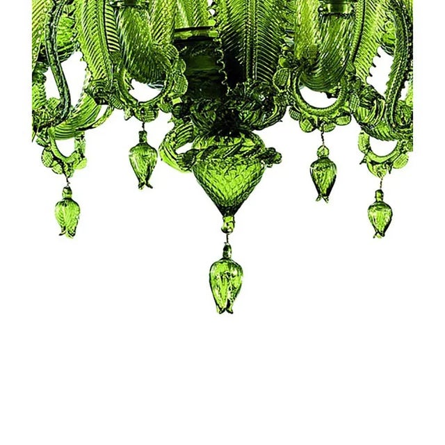 Translucent Green Murano Style Glass Chandelier from Simoeng For Sale - Image 7 of 10